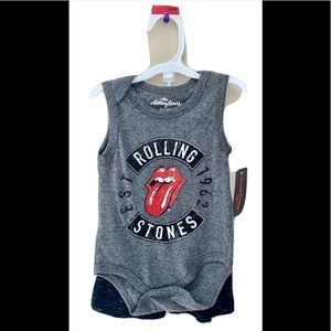 Infant Size 3-6 Month Rolling Stones Onesie and Short Set